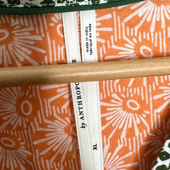 ANTHROPOLOGIE True Sleep Moxy Pajama Set Chartreuse Orange Sz XL {E32} - Picture 8 of 9